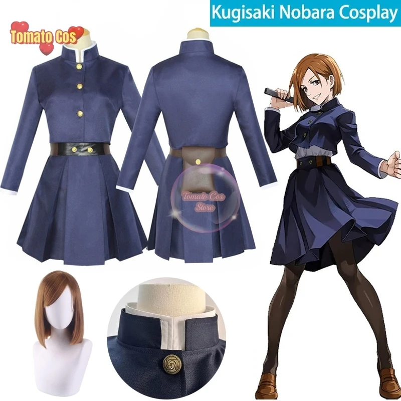 Anime Jujutsu Kaisen Cosplay Costume Kugisaki Nobara Tatoo Girls Women Dress Uniform Full Set