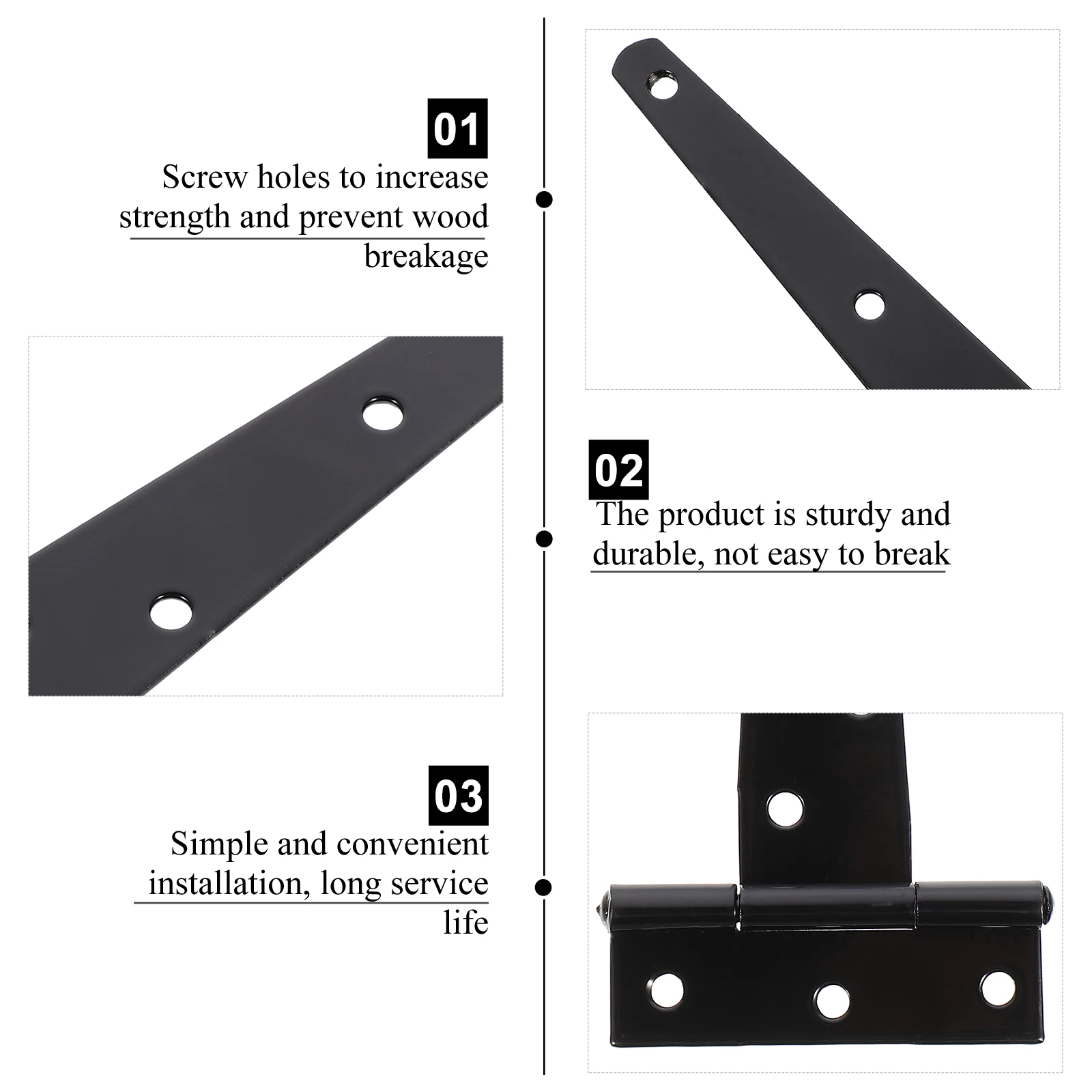

Heavy Duty Hinges Door Gate Garden Furniture Farm T Shape Inches Durable Practical Installation Anti Rust Texture Affordable