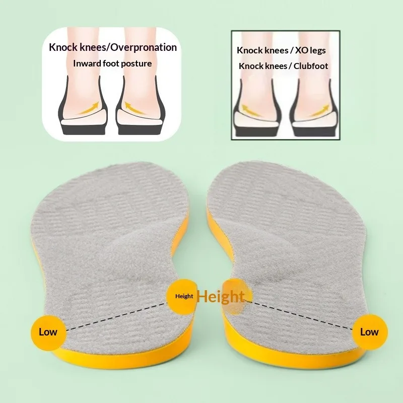 Orthopedic Arch Support Insoles for Flat Feet - Unisex Children's & Adults' Sports Shoe Pads for X/O Type Legs & Valgus Feet Cor
