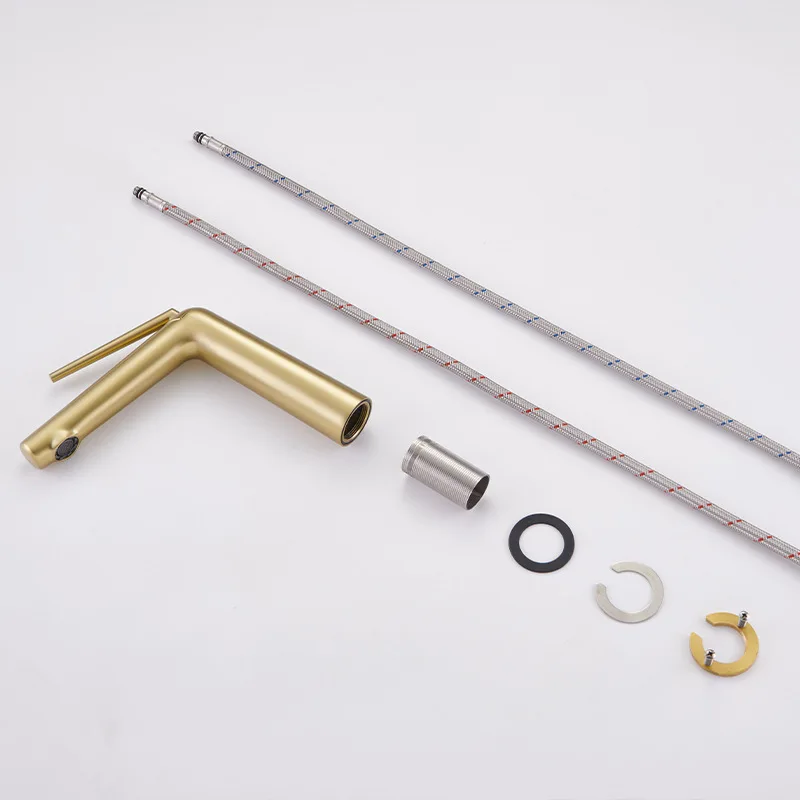 Solid Brass Slim Waist Art Bath Faucet - Hot/Cld, Fits Countertop/Undermount Sinks | Hi-Pressure, Leak-Proof, Easy Inst