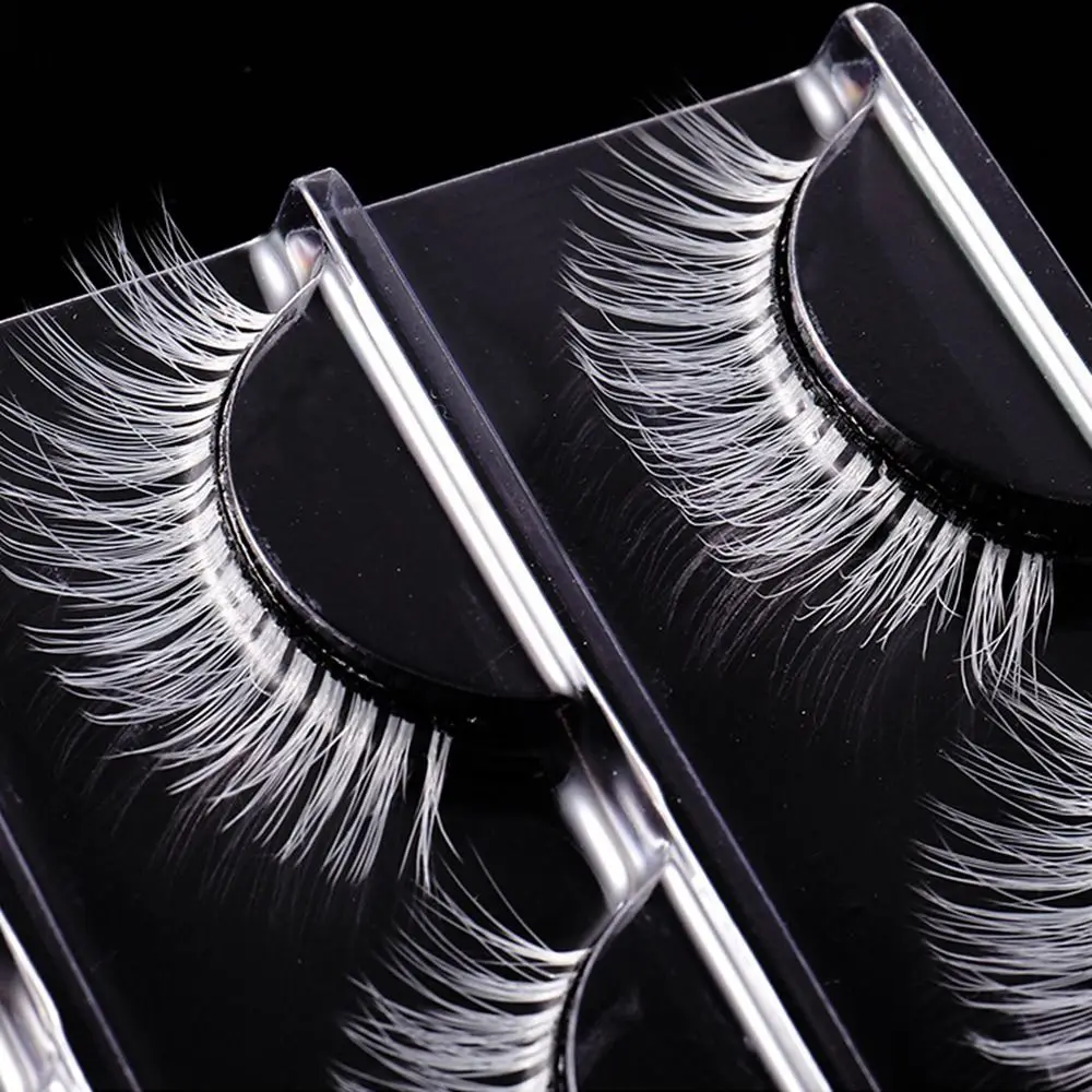 3 paia di ciglia finte bianche drammatiche maniche naturali soffici ciglia finte visone striscia completa ciglia cosplay dense strumento di trucco