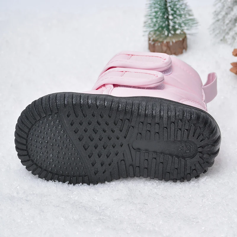 Unisex Kids Winter Outdoor Waterproof Long  Plush Shoes Boys and Girls Good Quality Snow Boots EW8090