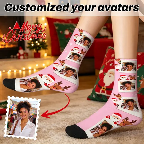 Novelty Custom Face Socks DIY Personalized Photo Custom Socks Crazy Funny Men's Socks Christmas Party Birthday Anniversary Gift