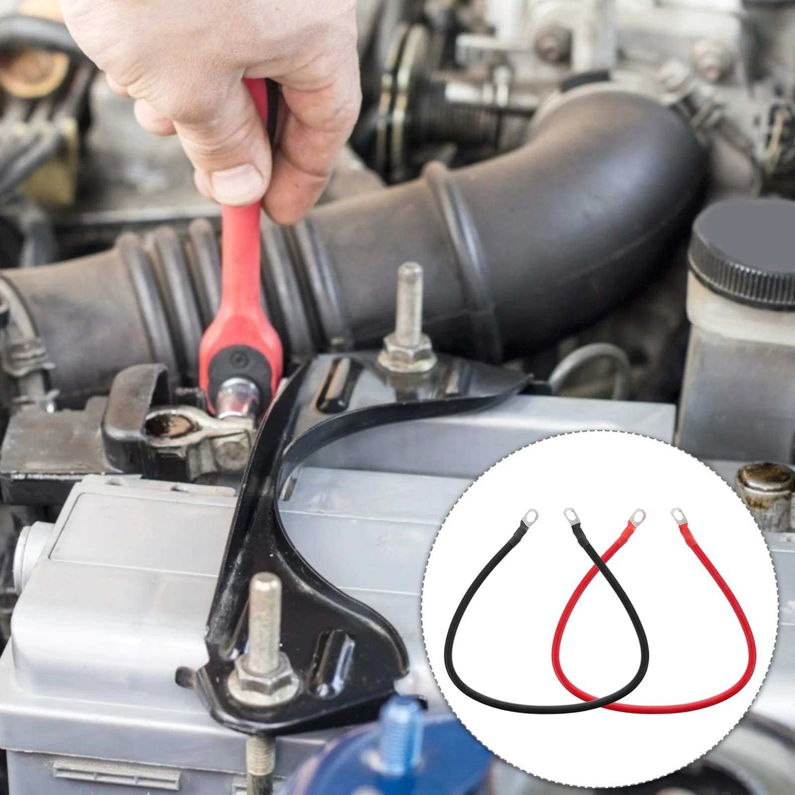 

2Pcs Car Cable Power Cable Oxygen-Free Copper Strands Red Insulated for Inverter Solar Wiring Marine Rv