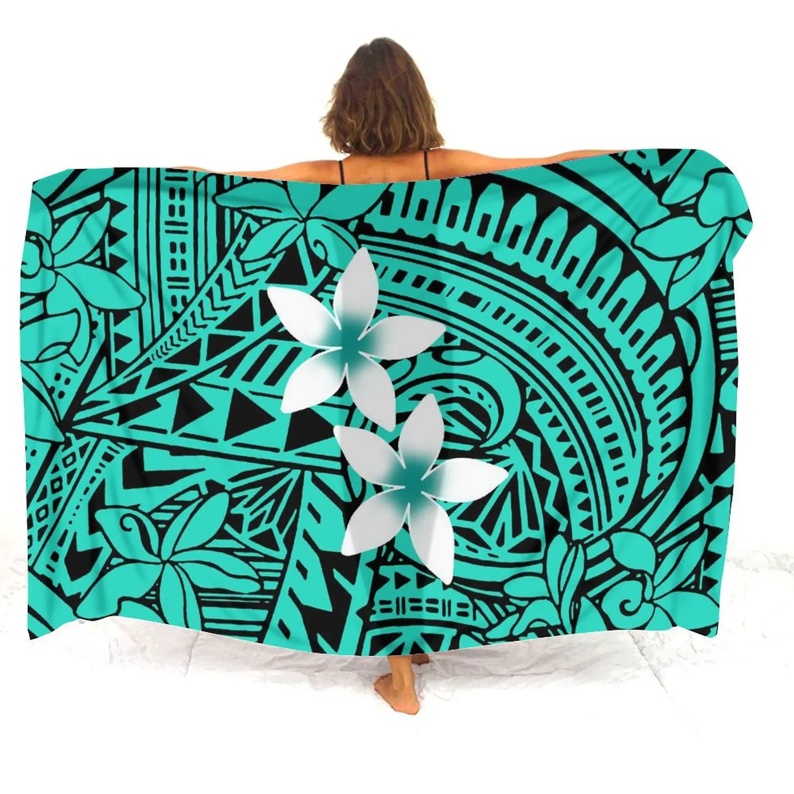 

ROILNG-Летний пляжный саронг-фартук в полинезийском стиле с принтом, с возможностью индивидуального дизайна, элегантный саронг-шаль