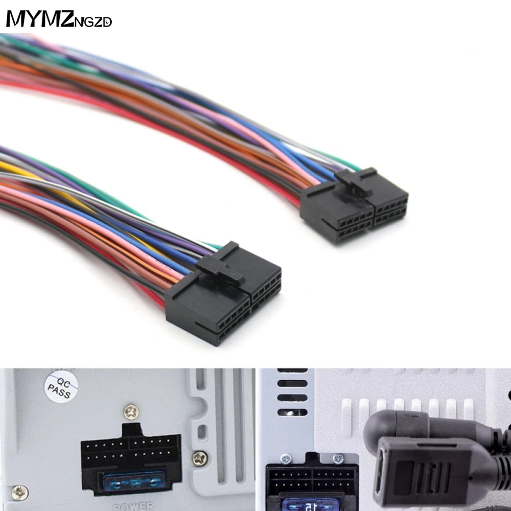 20 Pin Universal Car Radio Cross T Type Plug Connector Wiring Harness Cable for Jensen Parrot Android Multimedia Player