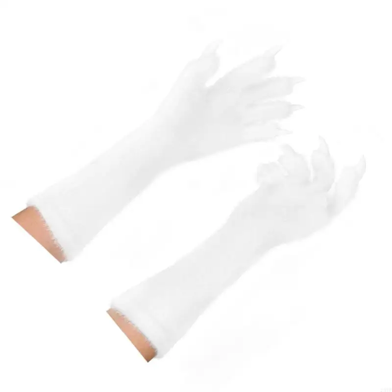 2025 Neue Long Nails Klauenhandschuhe Premium Nylon Handschuh Halloween Party Accessoires leicht zu reinigen Rollenspiele für