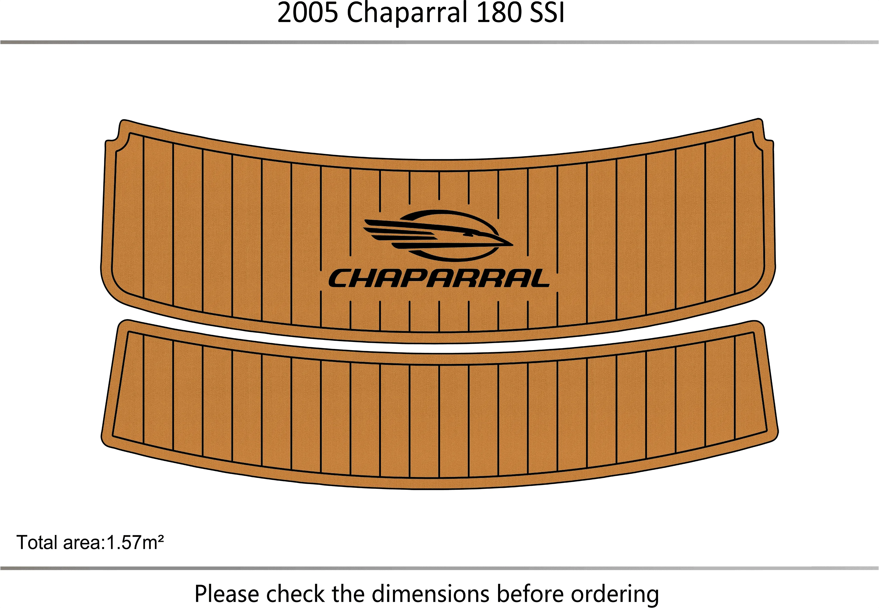 Non-Slip EVA Faux Teak Marine Mat Self-Adhesive 6mm Yacht Cockpit Pad for 2005 Chaparral 180 SSI Boat Decking Easy Install