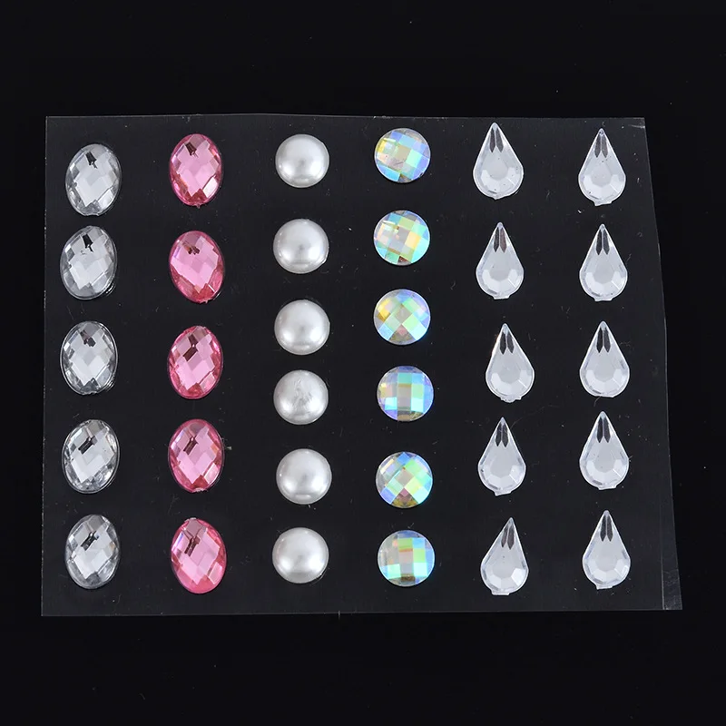 

Rhinestone Eyeliner Stickers Body Art 3D Crystal Glittering Eyebrow Makeup Face Eyes Diamond Temporary Tattoos Festival Party