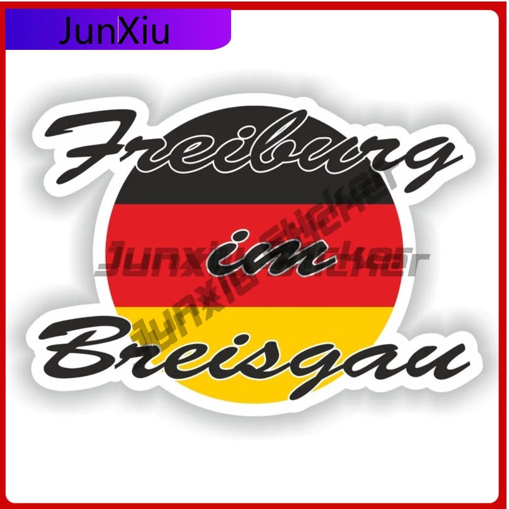 

Freiburg Im Breisgau Germany Flag With City Sticker Personality High-quality Decal Accessories Motorcycle Stickers Custom Decals