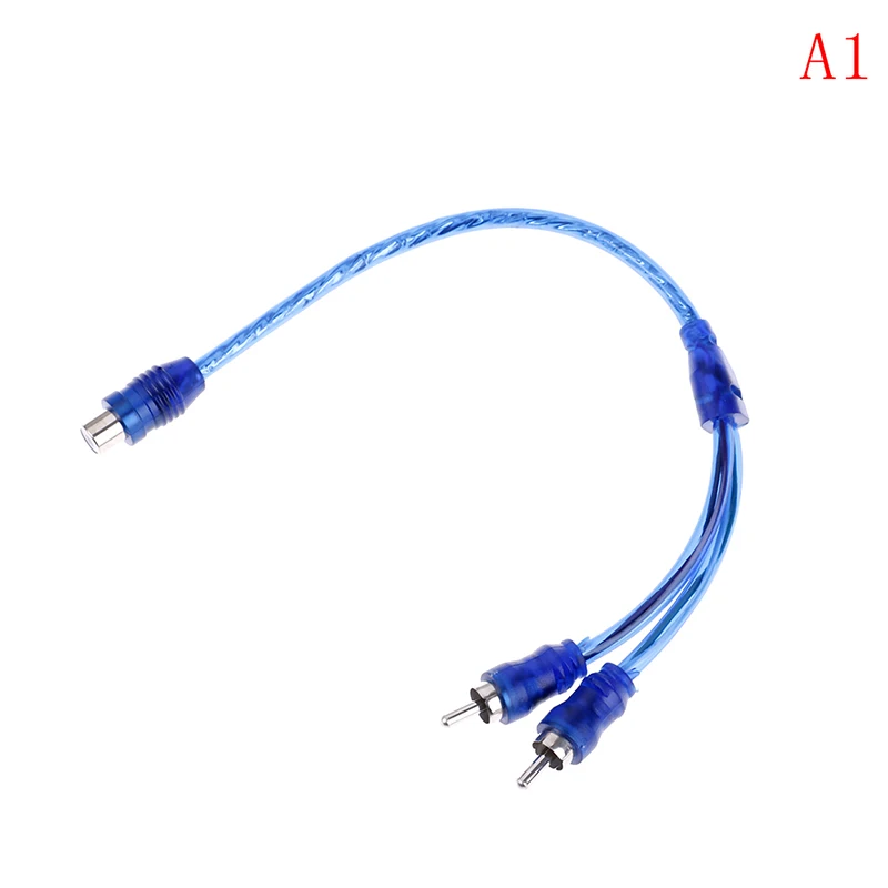 Adaptador de Audio para coche, Conector de Cable, sistema de Audio, Subwoofer, altavoz portátil, 2 RCA hembra a 1 RCA macho