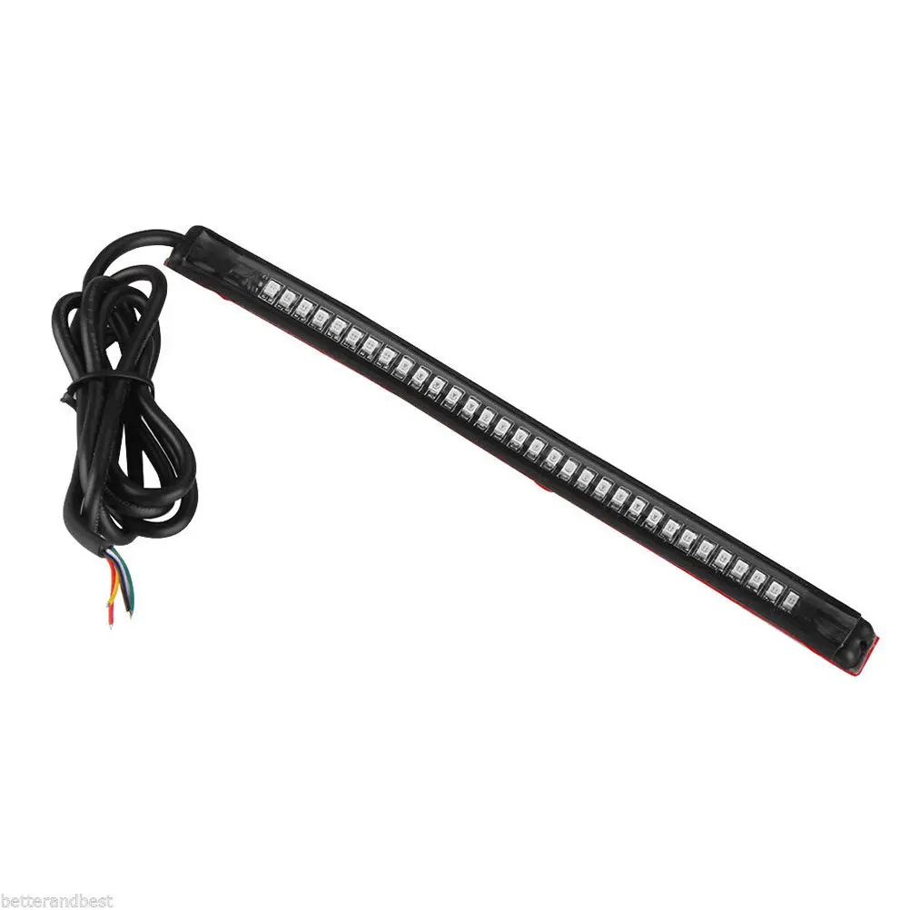 Red Waterproof 32Smd 3528 12V Universal Flexible LED Brake Turn Signal Running Tail Light Strip for Motorcycle Atv Scooter view 3