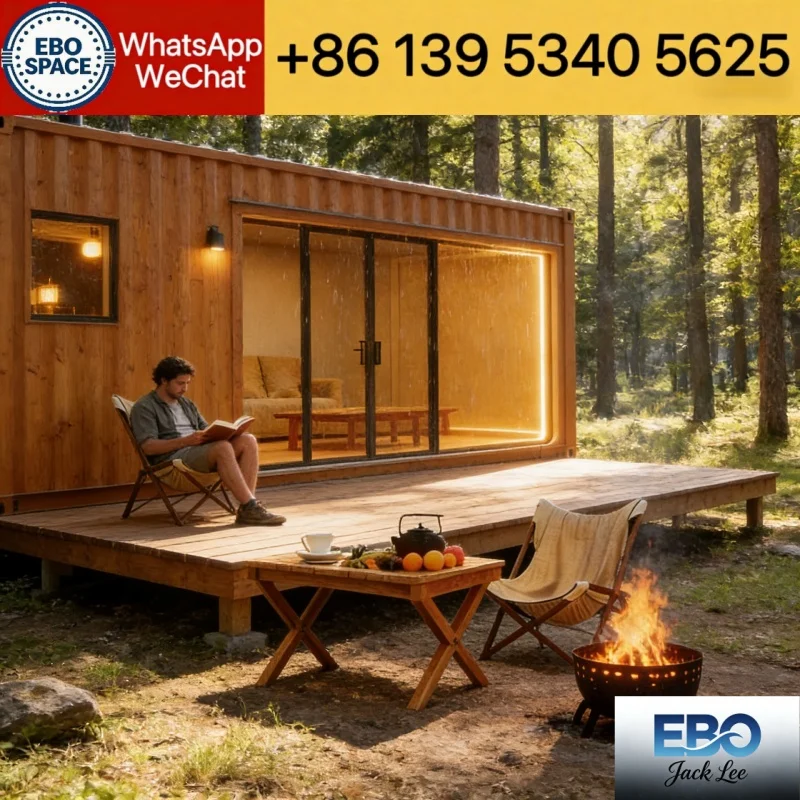 China Manufacturing Foldable House 20ft 30ft 40ft Modular Prefabricated Forest Cabin Tiny Home Waterproof Outdoor Expandable C