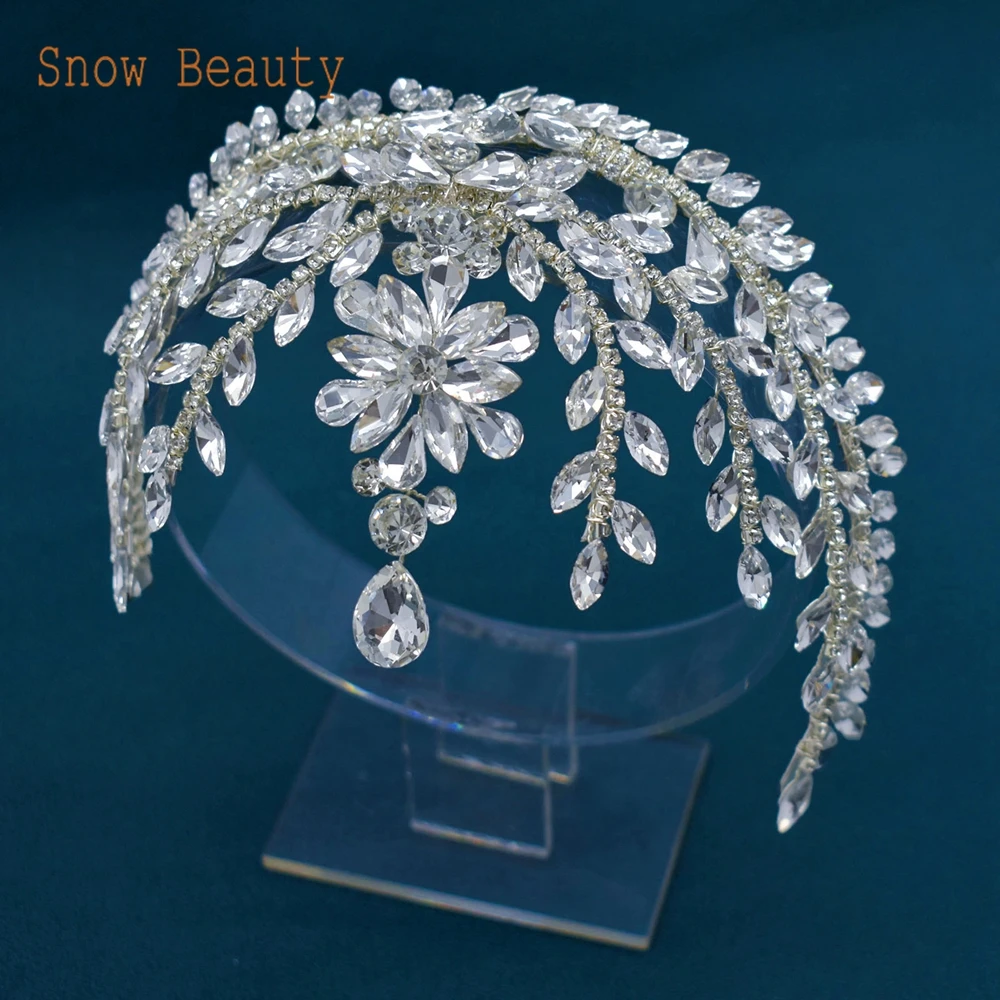 

DZ009 Handmade Bridal Headband Rhinestone Wedding Headpiece Silver Gold Bride Hair Accessories Crystal Women and Girls Headwear