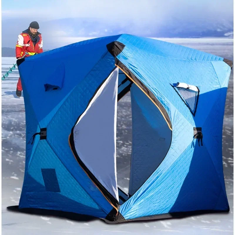 Cold Resistant and Warm Ice Fishing Tent Outdoor Thick Cotton Insulated Fishing Tent Waterproof and Windproof Outdoor Tent