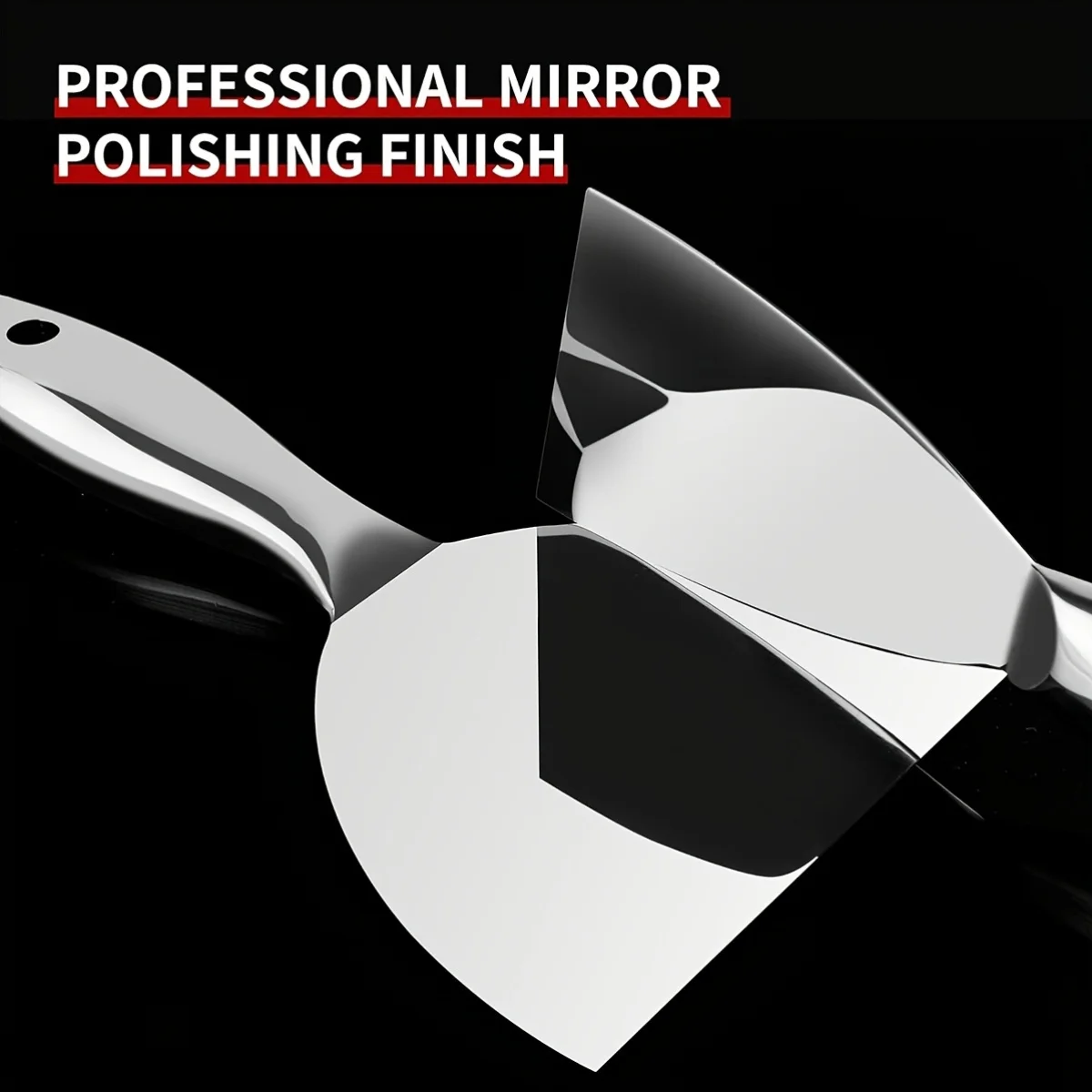 أداة مكشطة فاخرة من الفولاذ المقاوم للصدأ المصقول بالكامل لتشطيب الحوائط الجافة، شفرة معجون من الدرجة الاحترافية لكشط الطلاء