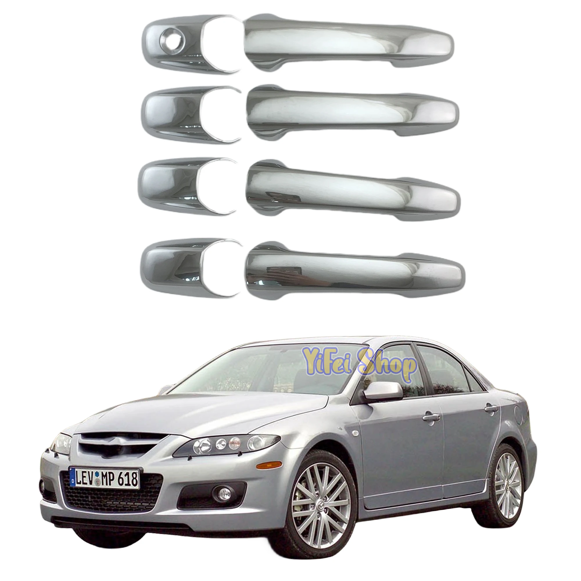 

For Mazda Speed6 Mazda6 Wagon 2005 2006 2007 2008 Chrome Modified Car Accessories Plated Door Handle Cover Trim Paste Style