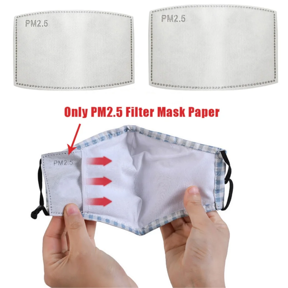 

2Pcs/Lot 5 Layers PM2.5 Filter Mask Paper Activated Carbon Adult Kids Masks Personal Anti Dust Haze Mouth Mask Face Mask Filters