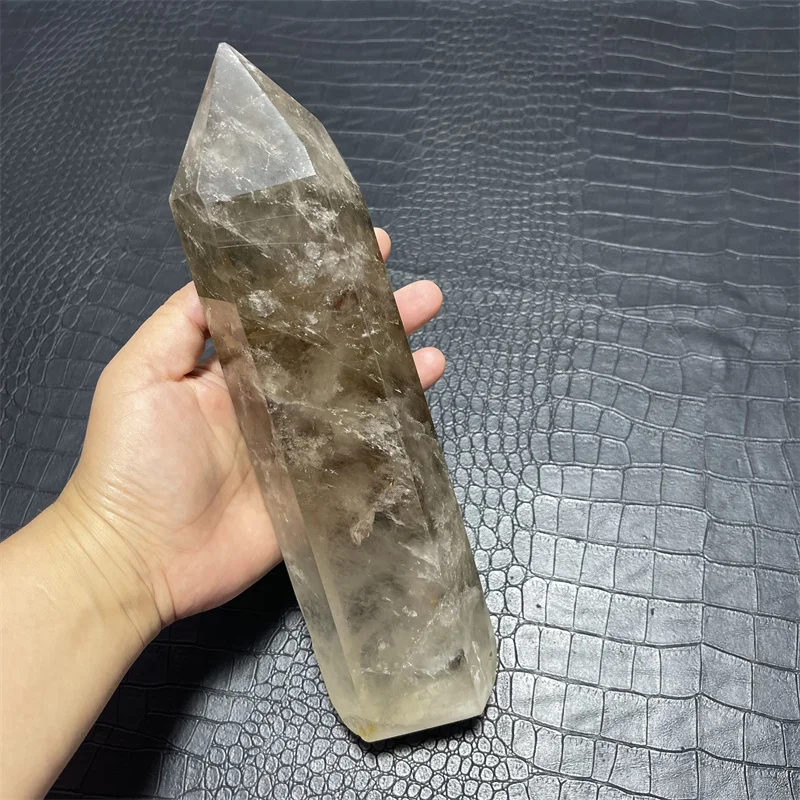 1600g Rainbow Natural smoky citrine quartz crystal wand single pointed quartz stone