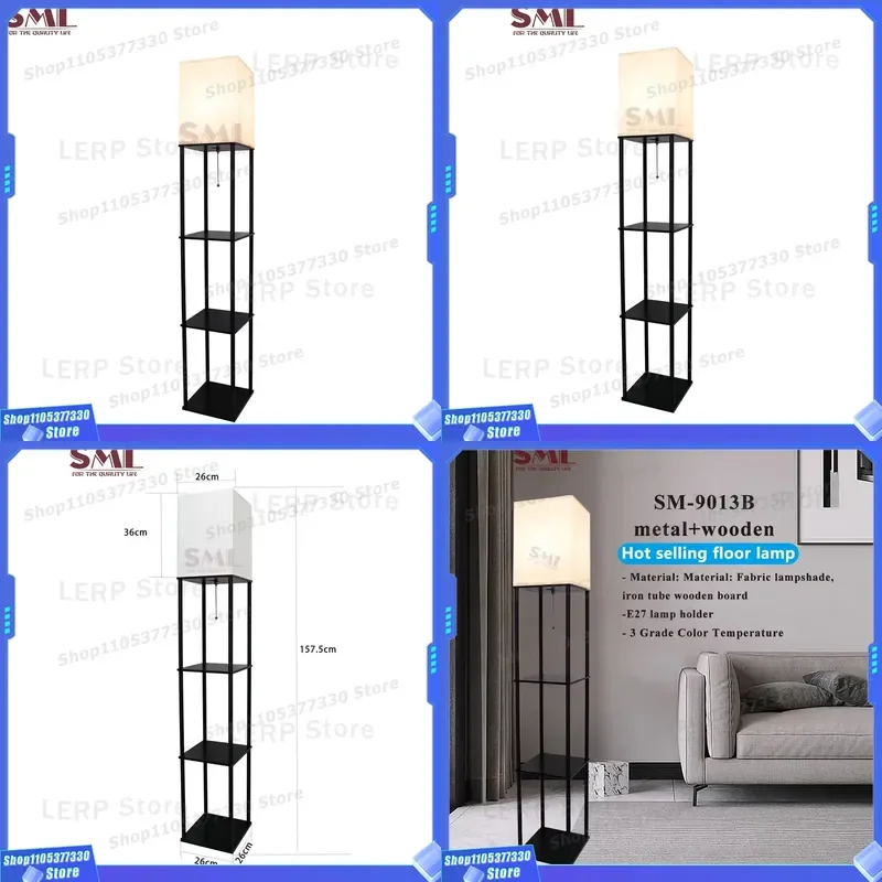 Modern Fabric Floor Lamp with Large Shade for Living Room Bedroom Reading Corner Decorative Standing Light Home Interior