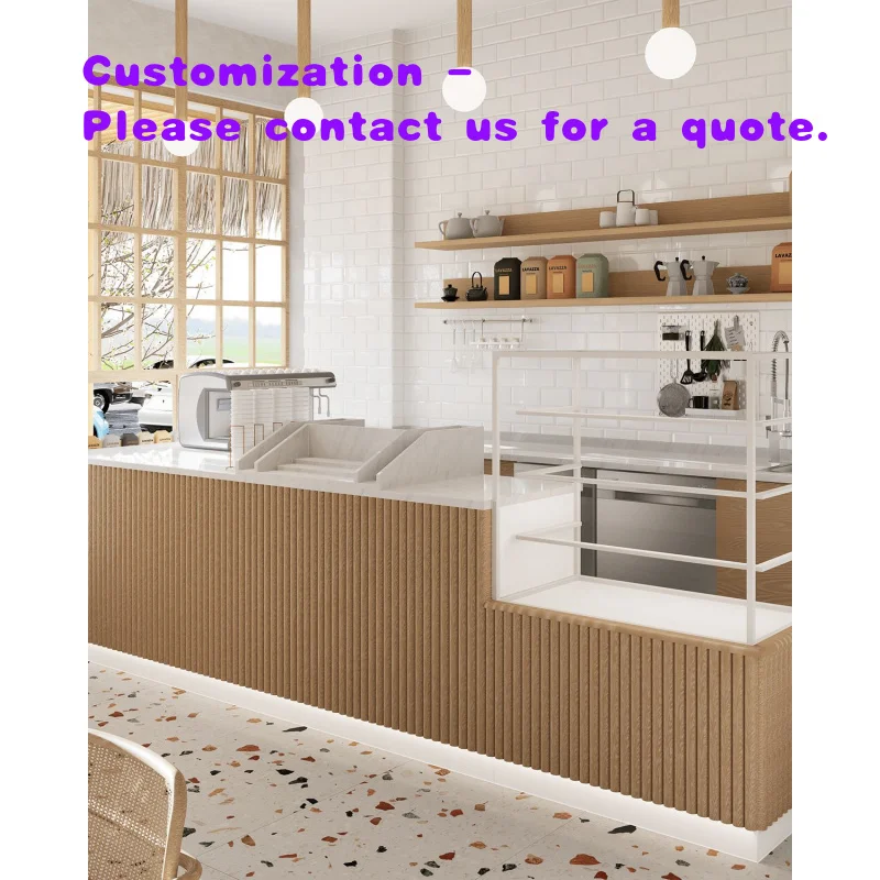 

Индивидуальный модный деревянный киоск для закусок и кофе с мраморной столешницей и стеклянной витриной для торговых центров, для продажи бабл-чая