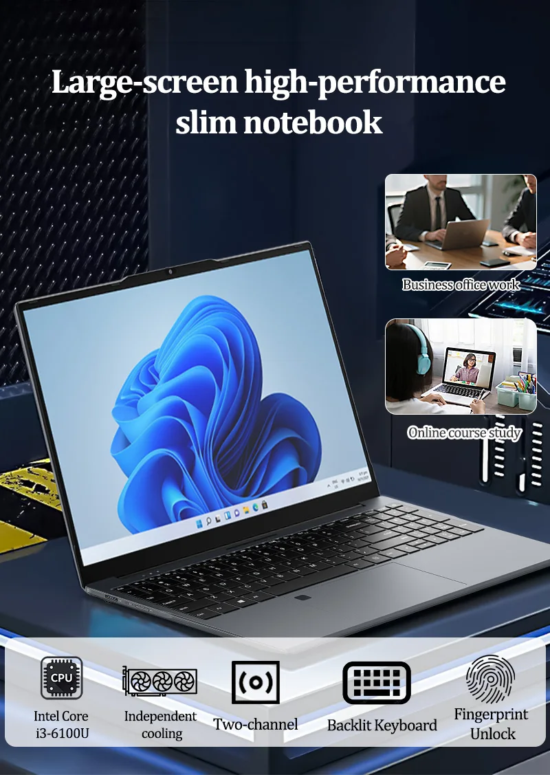 CHUIFAV 15.6 Inch Laptop Intel Core I3 Gaming laptops 8GB 16GB RAM SSD 128GB 256GB 512GB 1TB BT4.2 WiFi5 DDR4  Computer