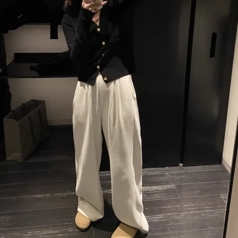 Korean Harajuku Fleece Warm Sweatpants For Women Winter Baggy Sport Jogger Pants Vintage Hippie Brushed Trousers Y2k Clothes