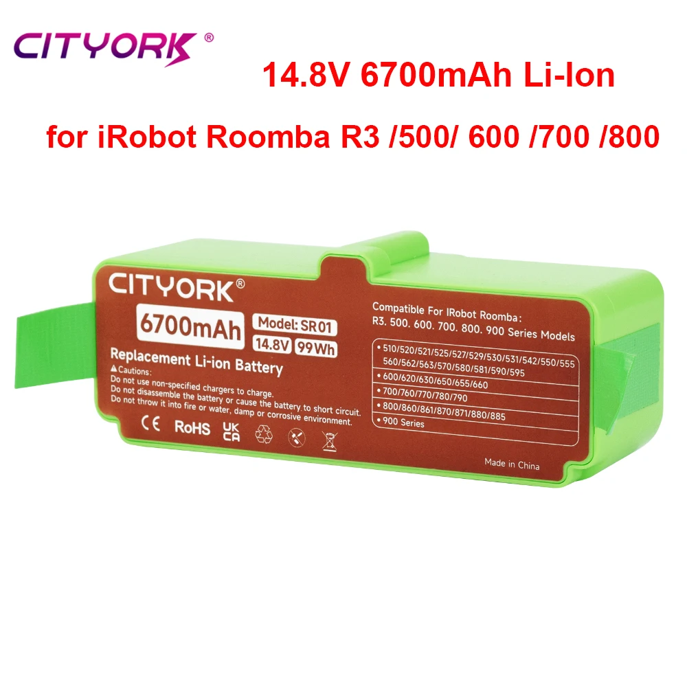 

14.4V 6700mAh Vacuum Cleaner Battery for iRobot Roomba 500 510 530 532 534 535 540 550 560 562 570 580 600 610 700 760 770 780