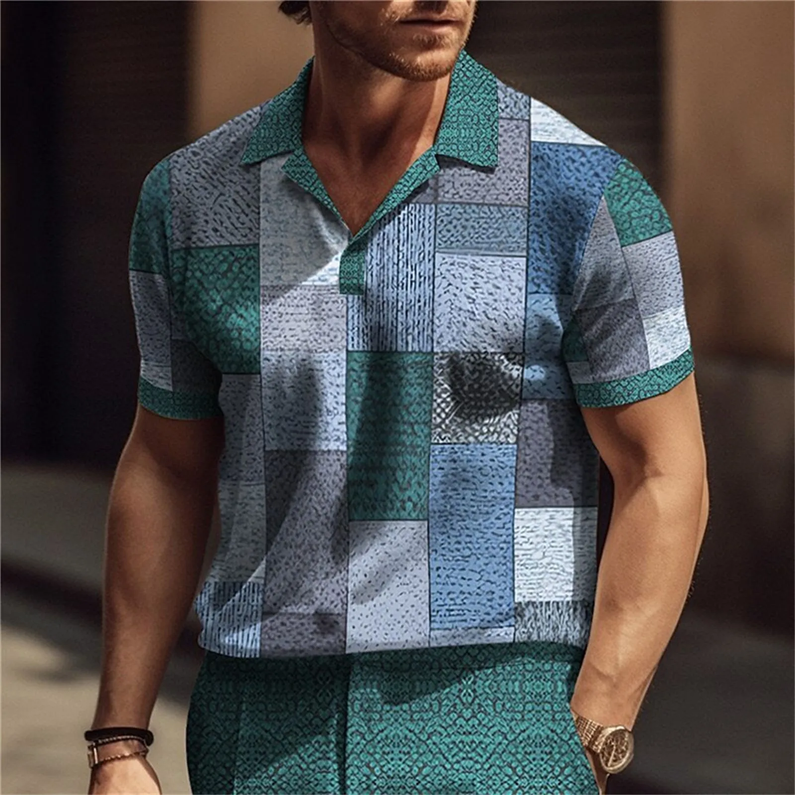 Men's Summer T Shirt Fashion Printed T Shirt Round Collar Active Wear Coat Casual Violet Color Gift Boy Short Sleeve Loose Tunic