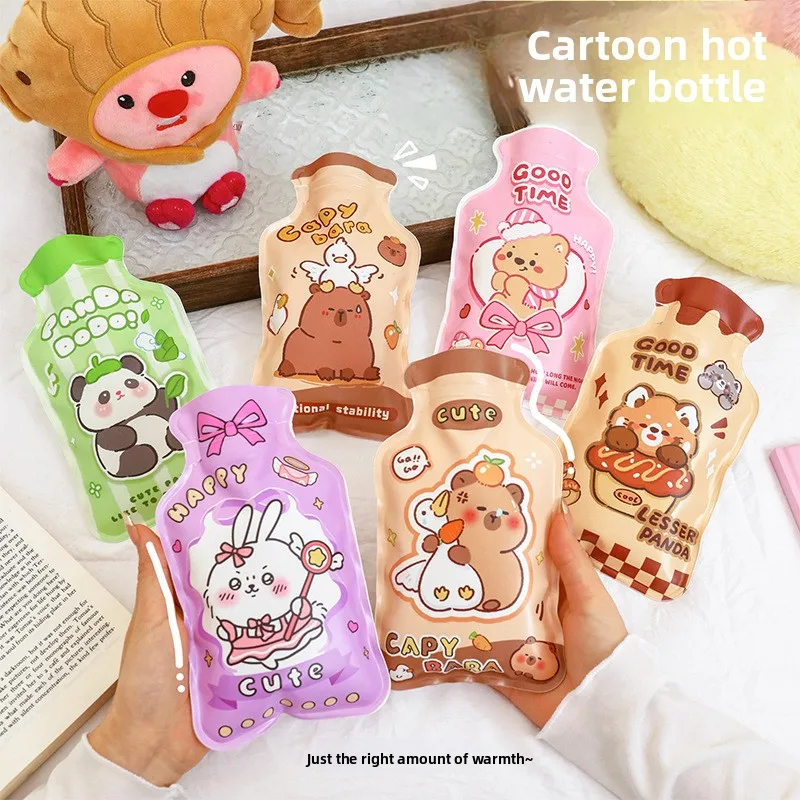 Cartoon Hot Water Bottle Cute Water-filled Student Portable Hand Warmer Winter Hot Compress To Warm Baby