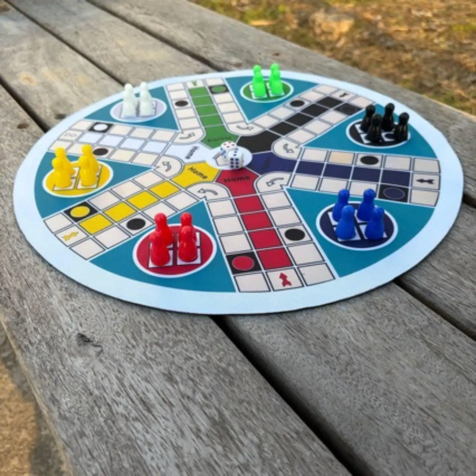 Chess Game Foldable Six Player Ludo Playmat Mini Board Game Accessory for Portable Fun at Family Events