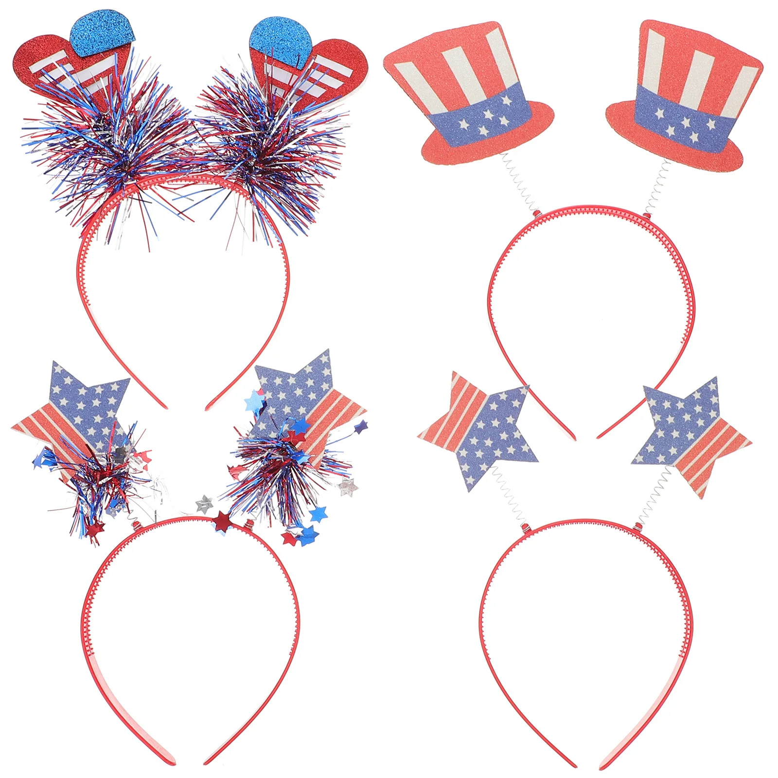 4 قطعة عصابات الرأس العلم الأمريكي الوطنية إكسسوارات الشعر الطرف 4th من يوليو ستار موضوع مأدبة النساء بوم بوم قبعة عقال