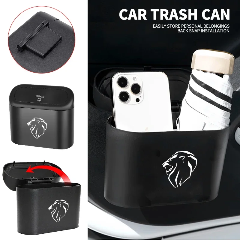 Подвесной автомобильный мусорный бак ABS квадратный прессовый мусорный бак для Peugeot 307 107 207 407 408 308 206 406 507 508 1008 5008 3008 аксессуары