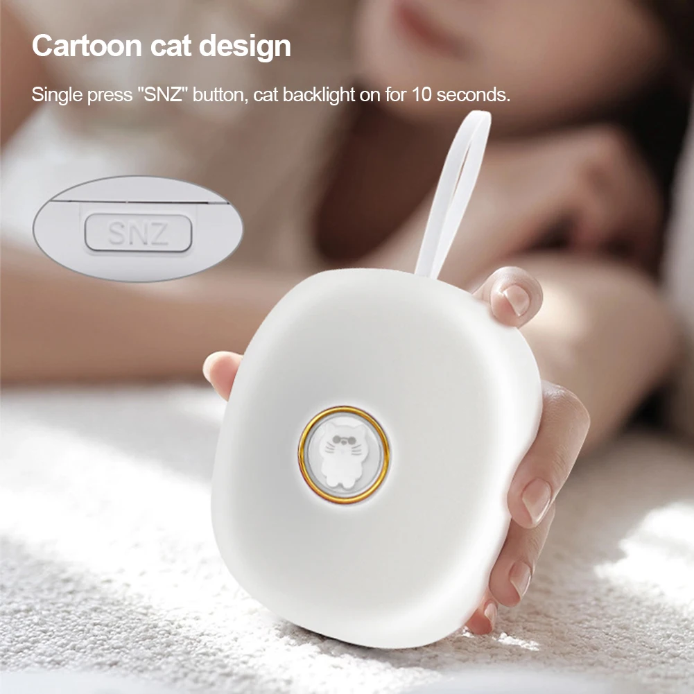 Powerful Wake Up Alarm Clock 2 Vibrating Modes 24H LED Alarm Clock Cute Multifunctional for Hearing-impaired Deaf