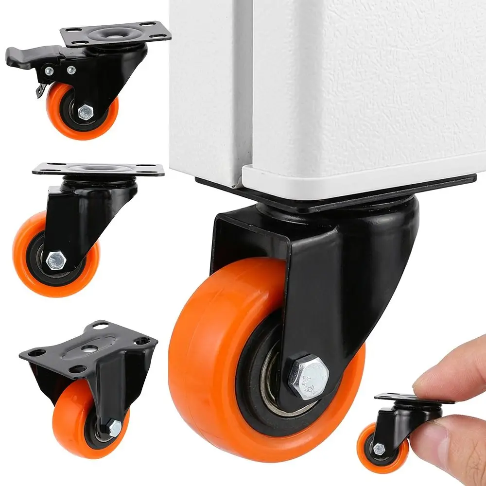 PVC Caster Wheels Swivel Castor Wheels 2/2.5/3inch Metal Mounting Plate Furniture Caster Wheels Non-Marking Wheels