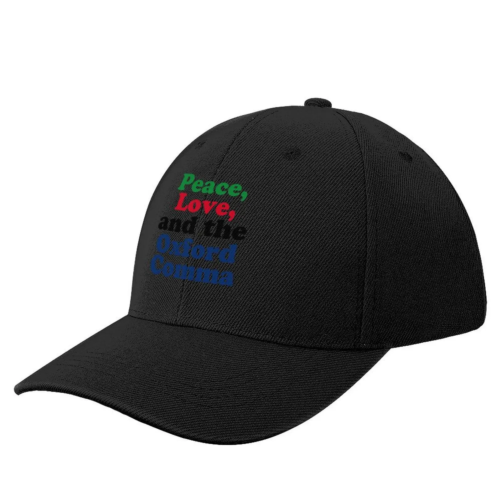 

Peace Love Oxford Comma Funny Grammar Baseball Cap Christmas Hat Trucker Cap Snap Back Hat Trucker Hats For Men Women's