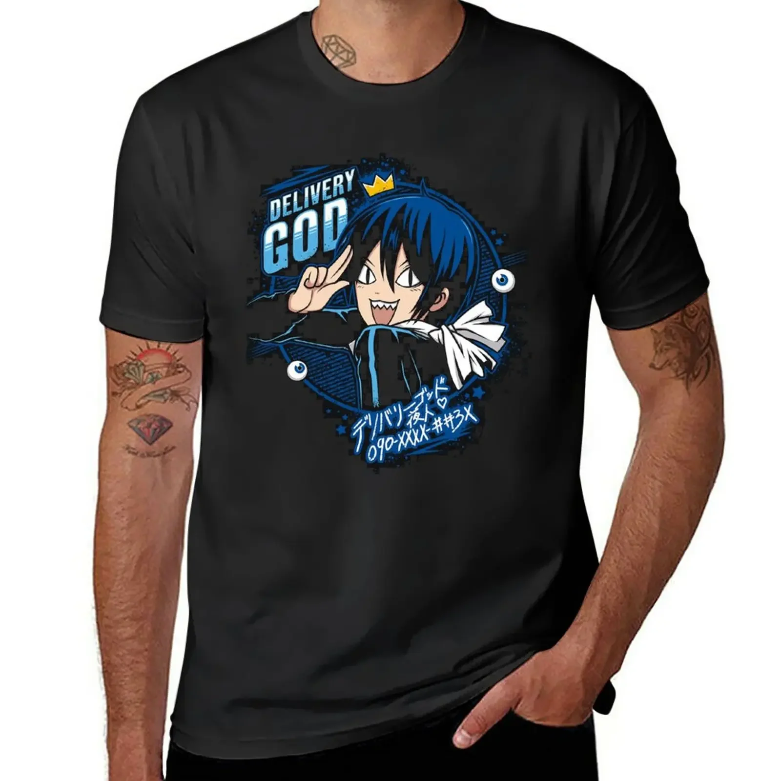 

New Delivery God Yato Japanese Anime Noragami Character Funny Meme T-Shirt cute tops men t shirts