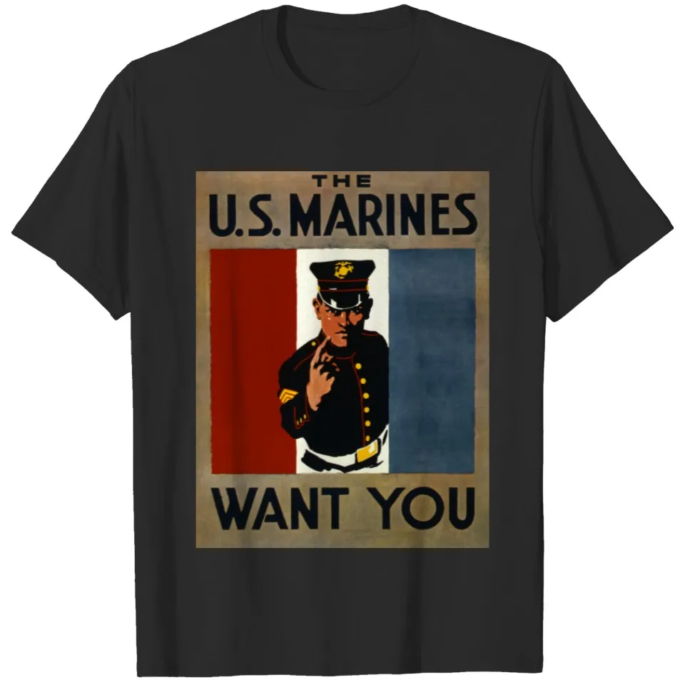 The US Marines Want You T-shirt Men Hot Cheap Heavyweight New Arrival Harajuku