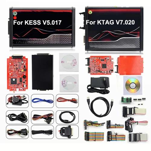 EU 버전 ECU 프로그래밍 튜닝 도구, KTAG 펌웨어 자동차 트럭 마스터 BDM 소프트웨어 레드 PCB, Kess V2 V5.017 OBD2 V7.020 