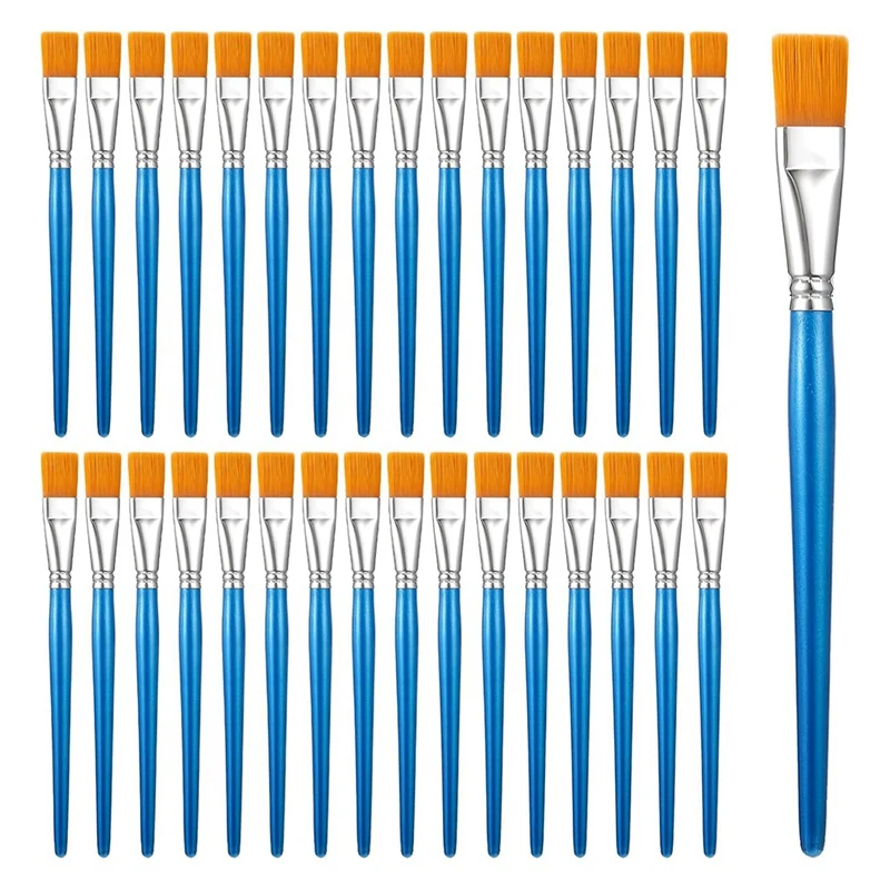 

32 Pcs 1 Inch Flat Paint Brushes For Acrylic Painting Watercolor Large Acrylic Paint Brush Artist Painting Brush