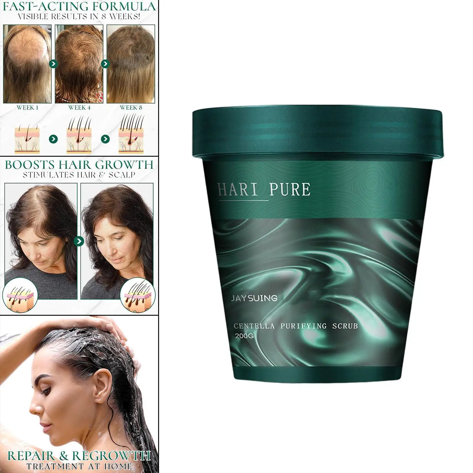 Centella Purifying Scalp Scrub Natural Ginger for Hair Care Women Men 200g