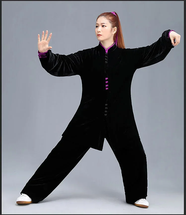 Winter Velvet Tai Chi Clothes Thick Kung Fu Dress Wushu Clothing Martial Art Uniform Long Sleeve 2022  Free Shipping