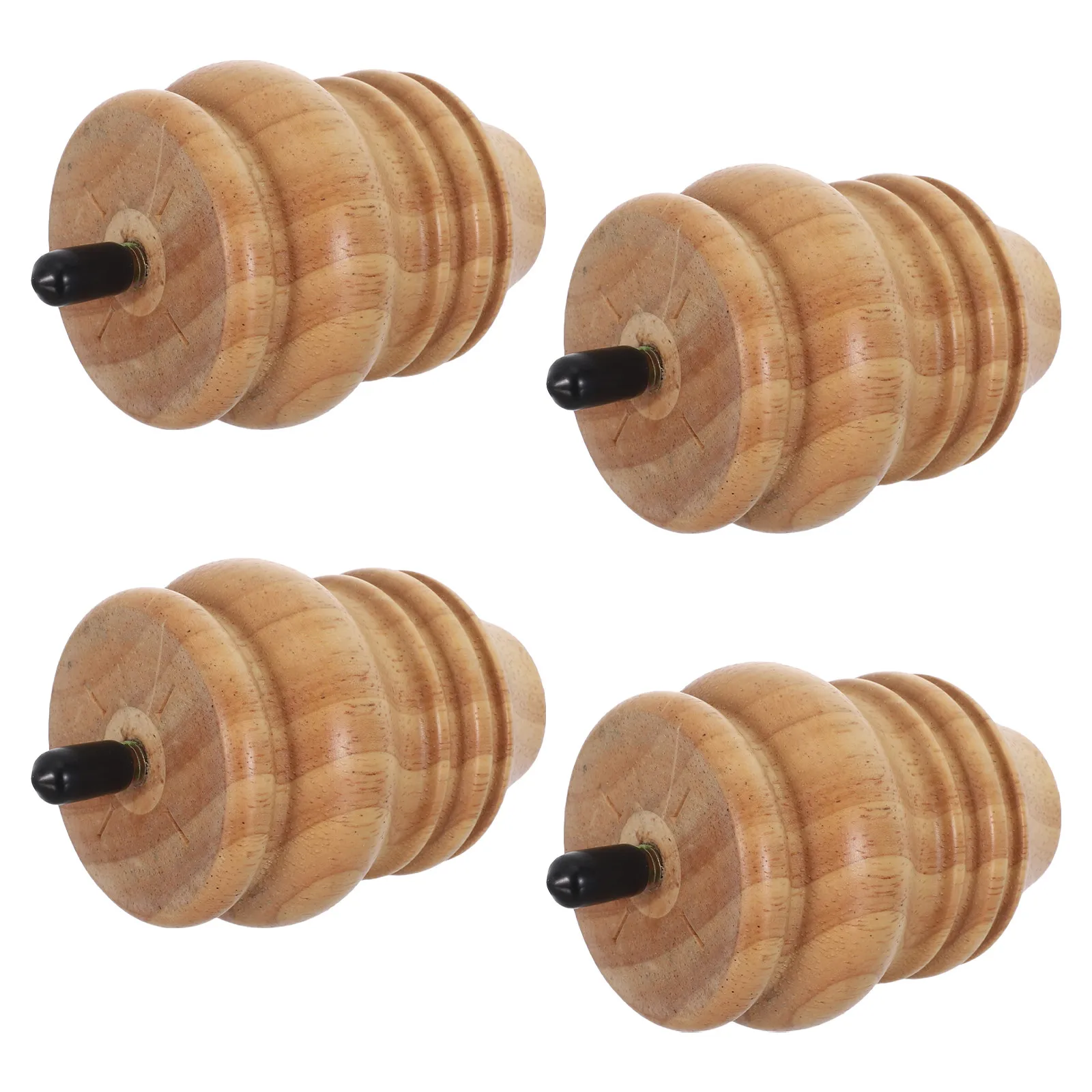 

4pcs Gourd Shape Rubber Wood Furniture Legs Replacement Heavy Duty Wooden Sofa Legs For Cabinet Couch Chair Bedside Table Coffee