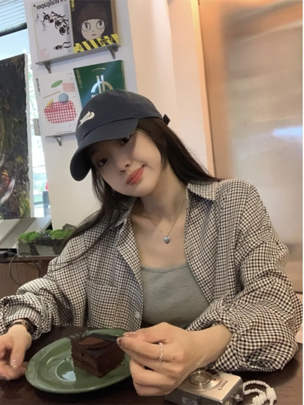 

Женская летняя рубашка-миди с длинным рукавом, тонкая, свободного кроя, в стиле кэжуал, из хлопка, с воротником, на пуговицах, с клетчатым принтом