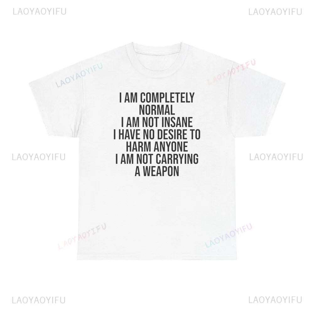 وصول جديد أنا عادي تماما أنا لست مجنون مطبوعة تيز موضة ملابس الشارع الشهير الهيب هوب محب فضفاض س الرقبة رائجة البيع
