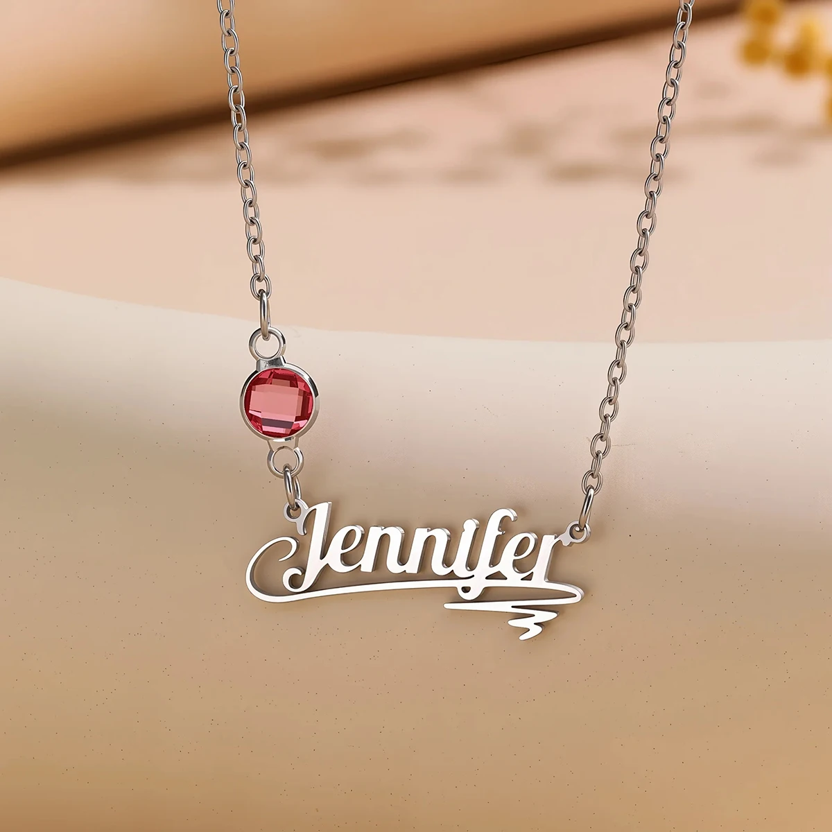 

Stainless Steel Custom Name Necklace Simple And Creative Pendant Collarbone Chain Jewelry for Women Men Gift