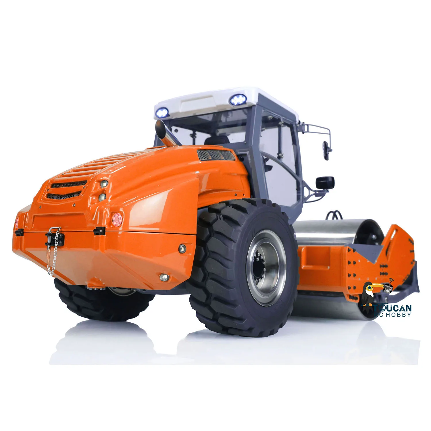 ในสต็อก 1:14 LESU โลหะ RC Hydraulic Road Roller Aoue-H13i TOUCAN HOBBY ไฟฟ้าสีส้มวิศวกรรมยานพาหนะรถ TH22705