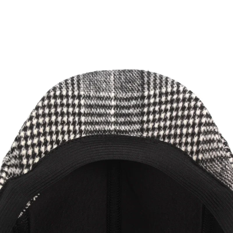 Men Women Cotton Plaid Berets Caps Middle-Aged Autumn Winter Hats Boina Herringbone Newsboy Baker Boy Hat Tweed Flat Cap