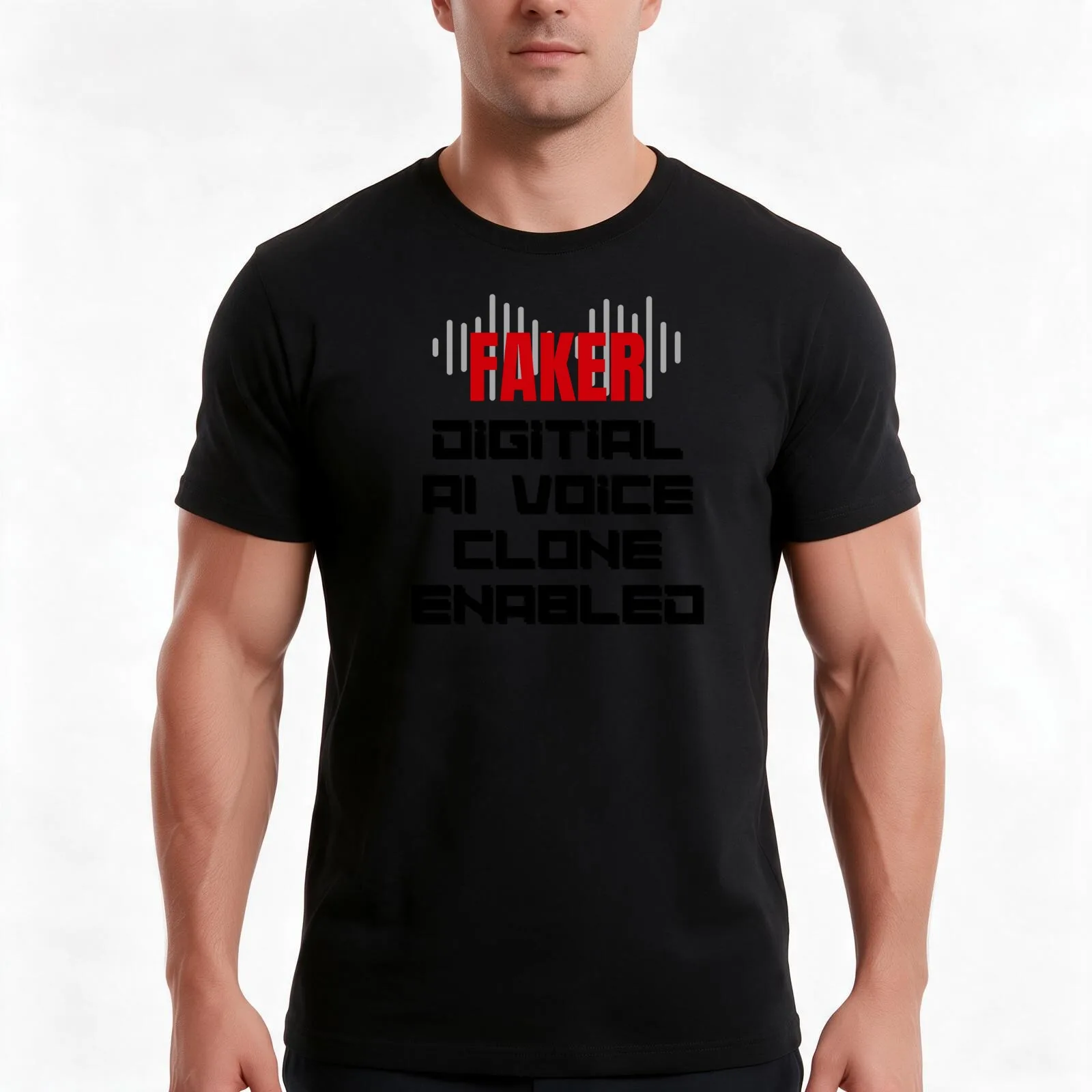 FAKER - Digital Artificial Intelligence Voice Clone Enabled. T-Shirt Summer Casual Cotton Tee Oversized Streetwear Tops