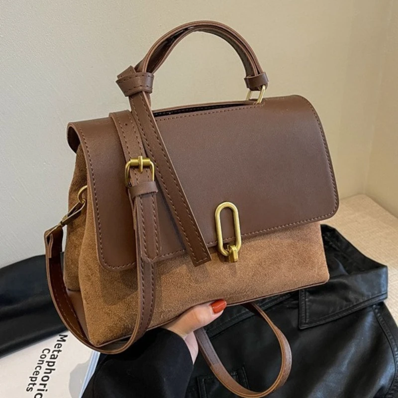 New Women Handbags Solid Color Simple Commute Satchels Fashion Leisure Shoulder Bags Luxury Designer Purses Female Crossbody Bag